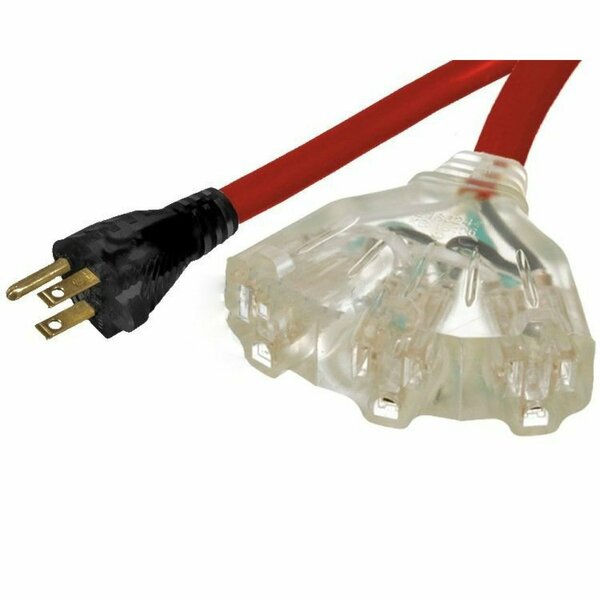 American Imaginations 393.7 in. Red Plastic Lighted Triple Outlet Cable AI-37214